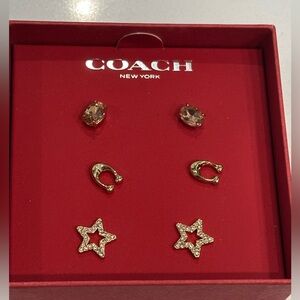 Coach Earrings Set NIB
